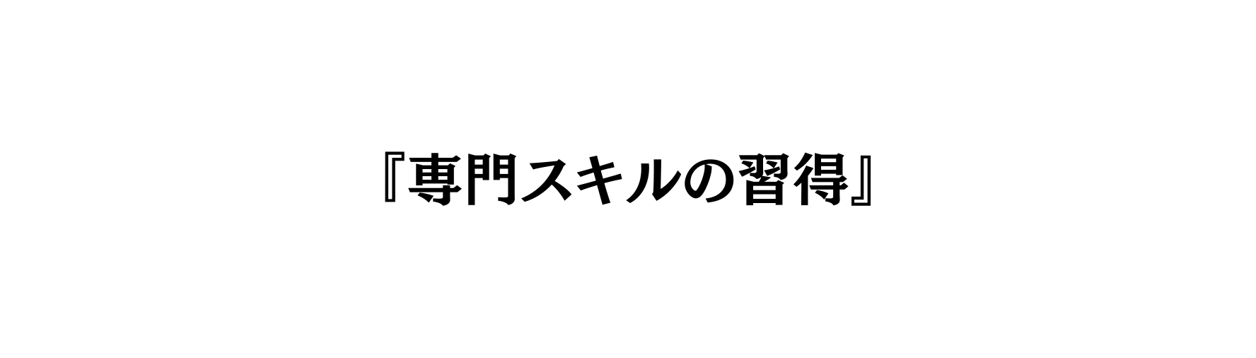 専門スキルの習得